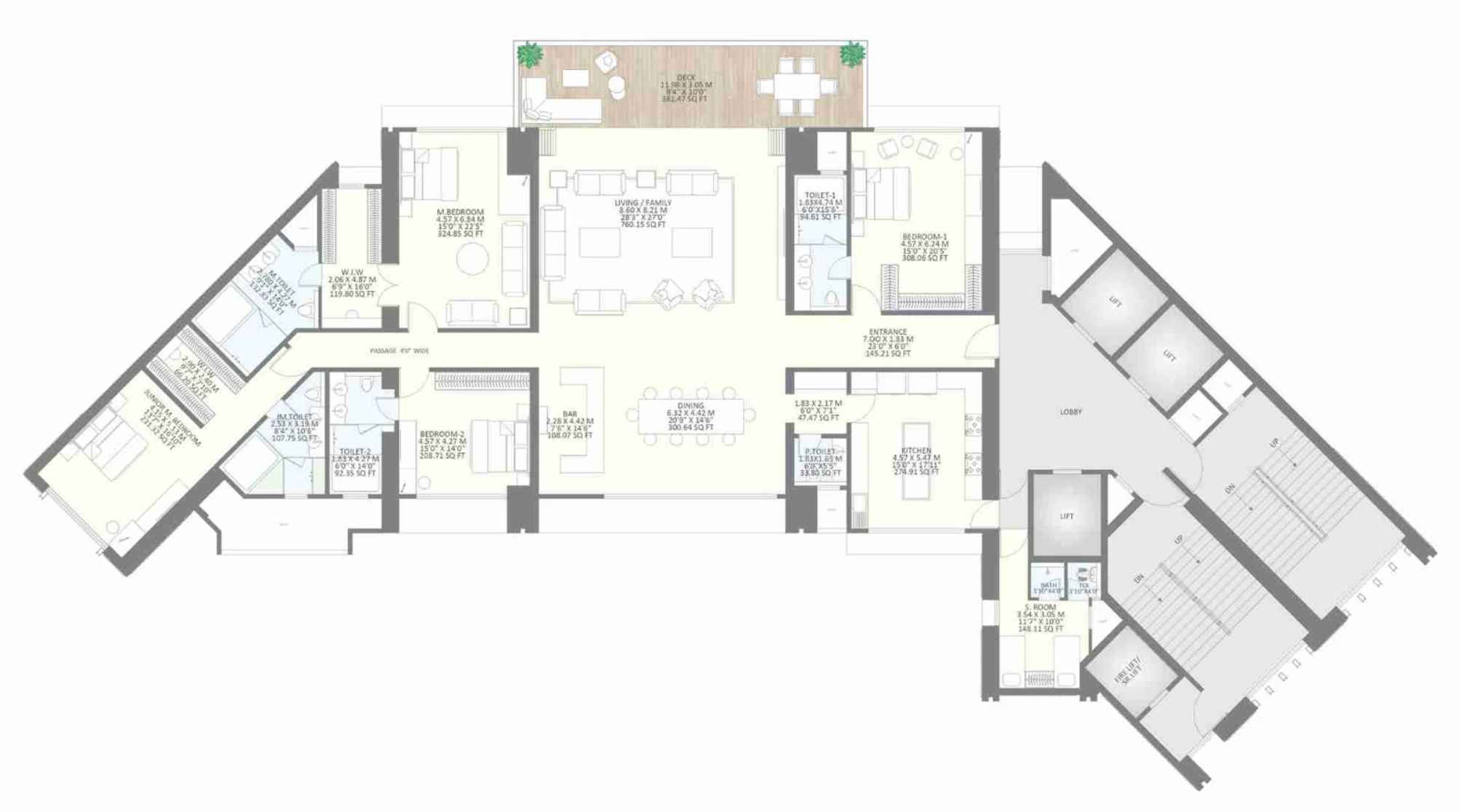 25-South-Floor-Plan-Center-Tower-4321-Sqft