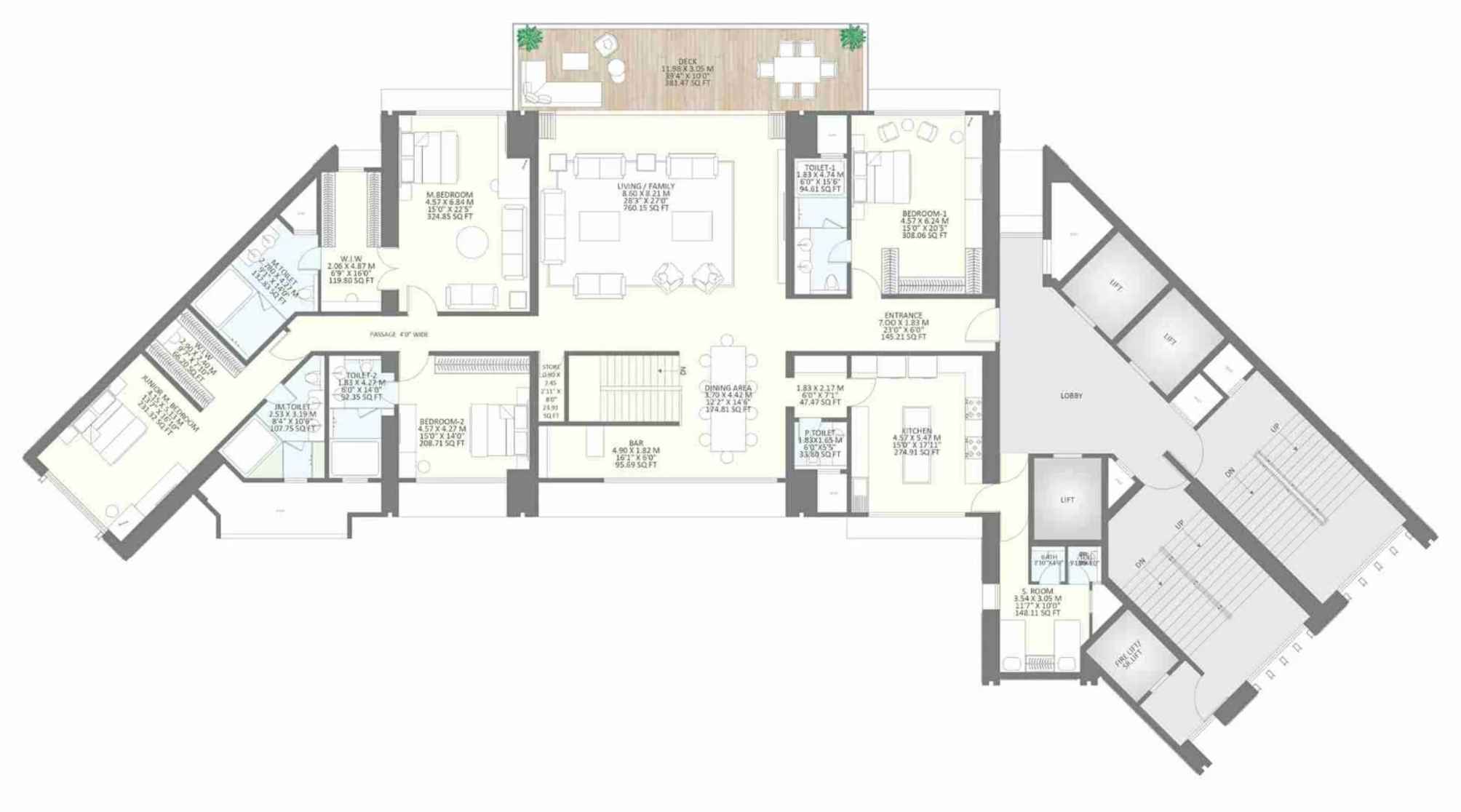 25-South-Floor-Plan-Center-Tower-Duplex-4225-Sqft