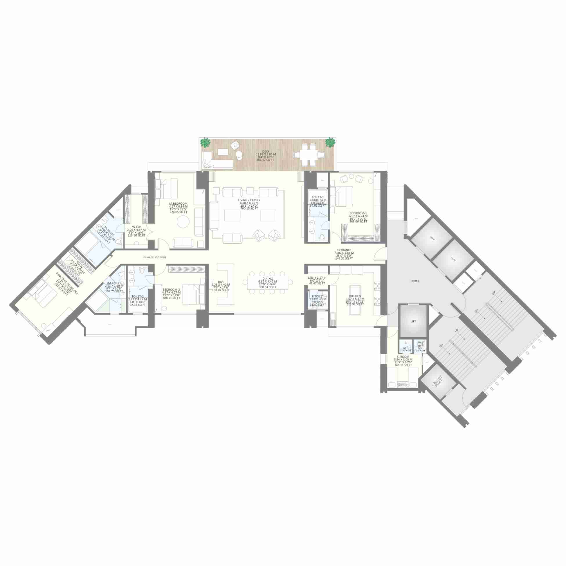 25-South-Floor-Plan-Center-Tower-4321-Sqft